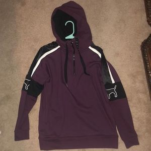 PINK Sherpa hoodie (maroon)